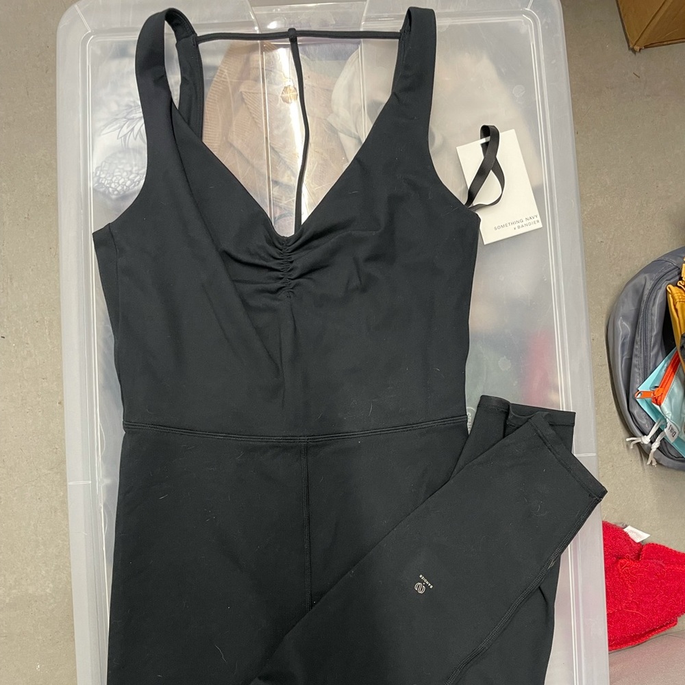 Yoga jumpsuit cropped sweatshirt set